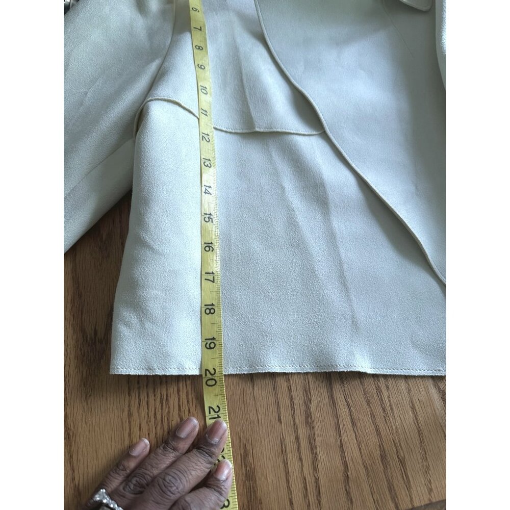 Banana republic vegan suede jacket Open Front Cropped Beige Size L - Picture 8 of 8